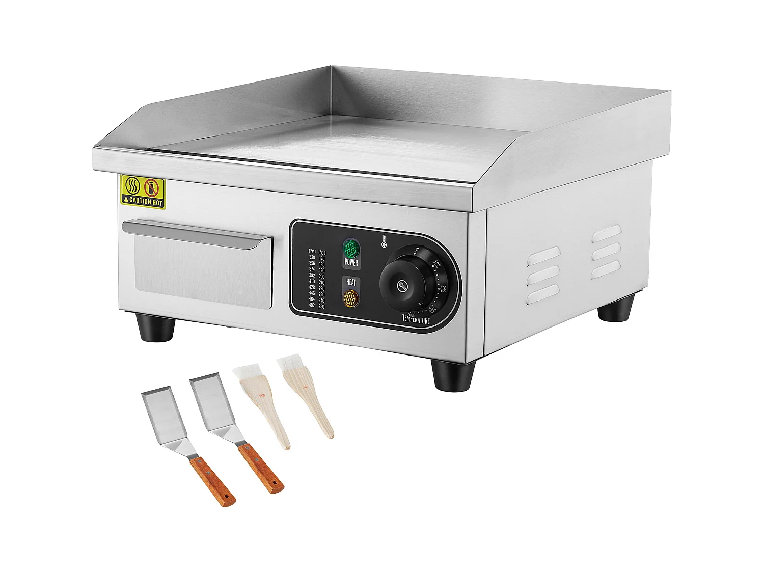 Plancha Électrique SucceBuy 2000 W, Plaque de Cuisson Électrique Commerciale, 122 ℉ - 572 ℉