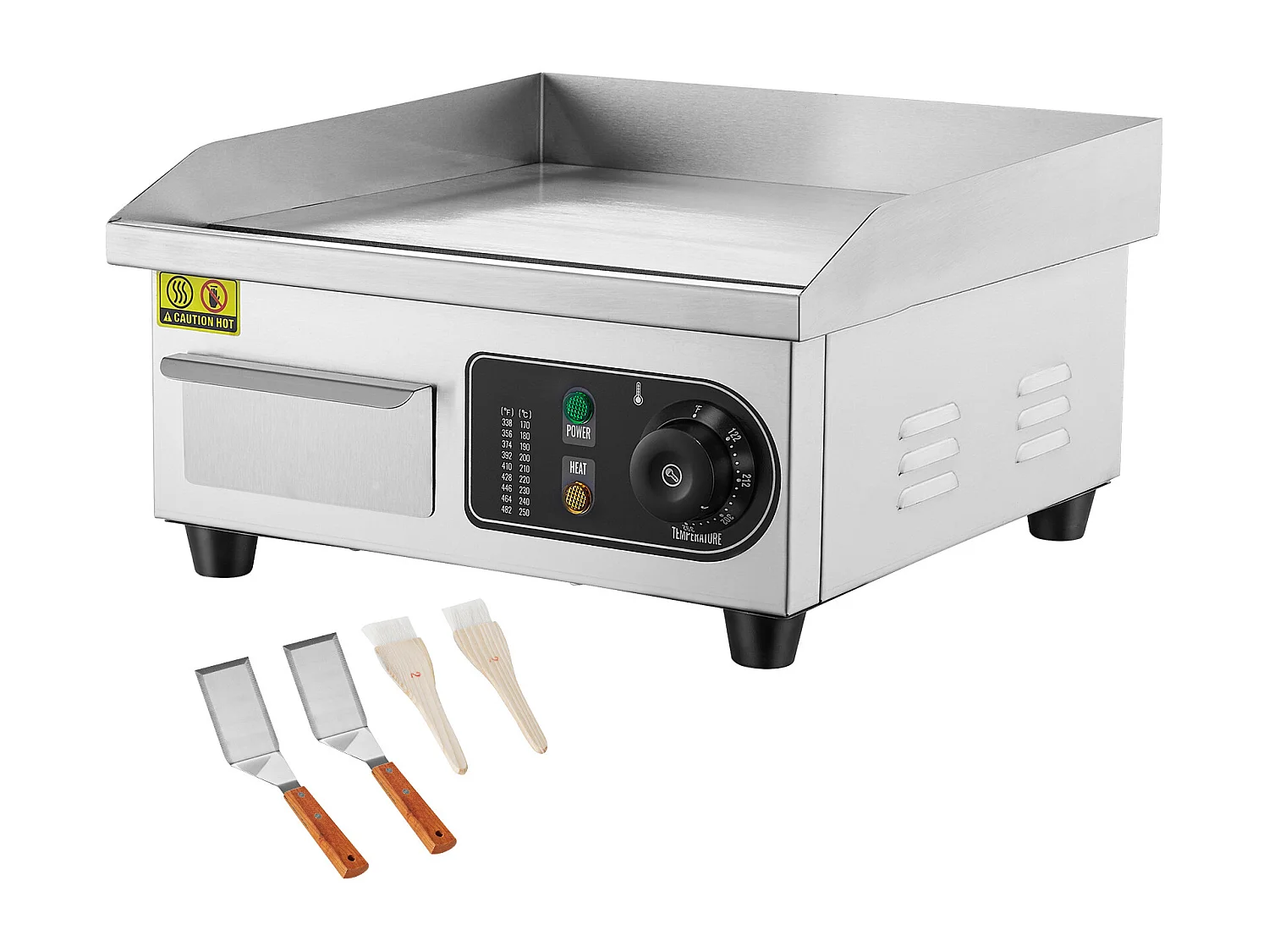 Plancha Électrique SucceBuy 2000 W, Plaque de Cuisson Électrique Commerciale, 122 ℉ - 572 ℉