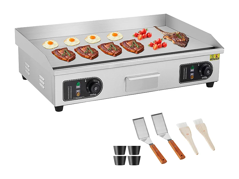 Piastra Elettrica SucceBuy 4400 W, Piastra di Cucina Elettrica Commerciale a Superficie Piana, 122 ℉-572 ℉