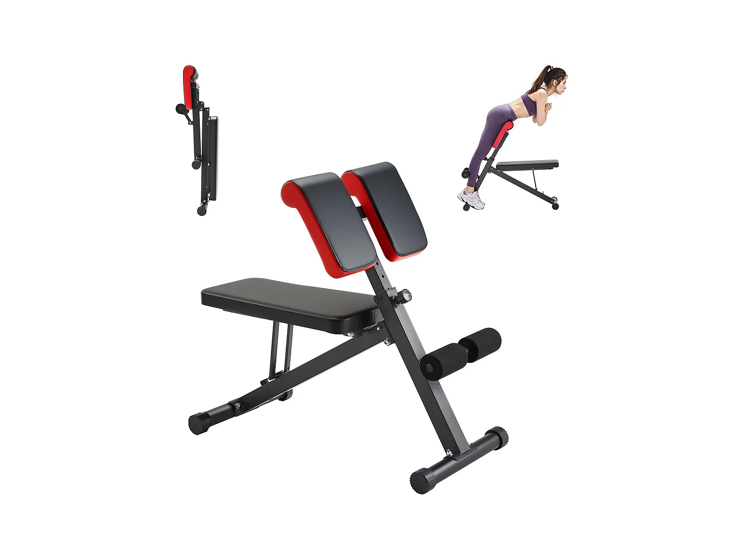 Sedia Romana SucceBuy Panca per Iperestensione, Sedia Romana, Regolabile e Pieghevole, per l'Estensione della Schiena, Attrezzatura per Palestra Domestica