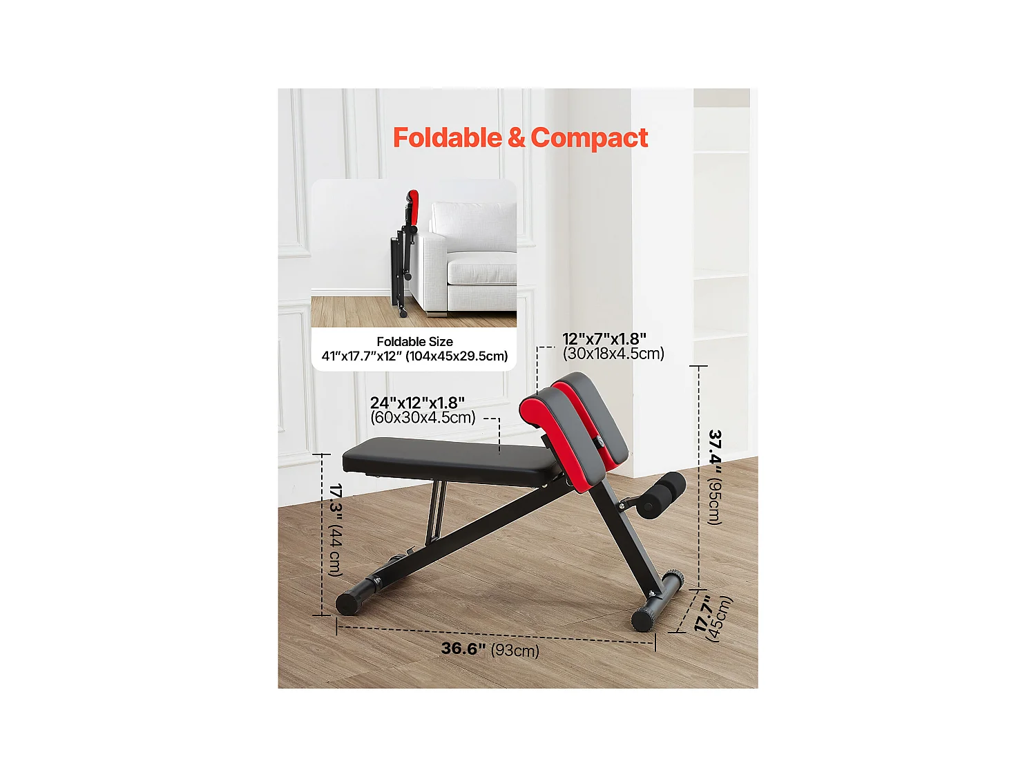 Sedia Romana SucceBuy Panca per Iperestensione, Sedia Romana, Regolabile e Pieghevole, per l'Estensione della Schiena, Attrezzatura per Palestra Domestica