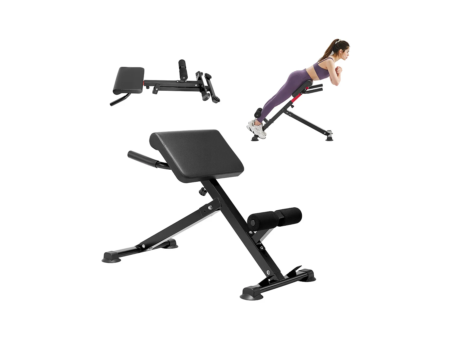 Chaise Romaine SucceBuy Banc d'Hyperextension Pliable pour Entraînement du Dos et Abdominaux