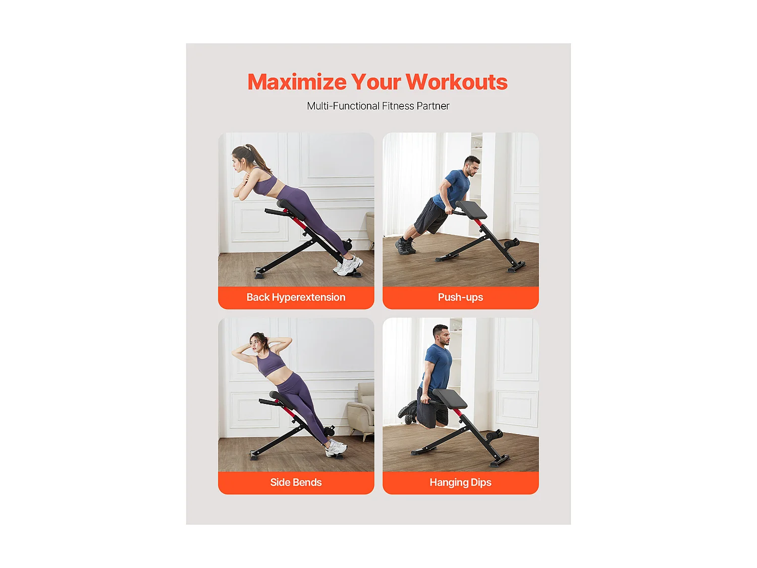 Chaise Romaine SucceBuy Banc d'Hyperextension Pliable pour Entraînement du Dos et Abdominaux