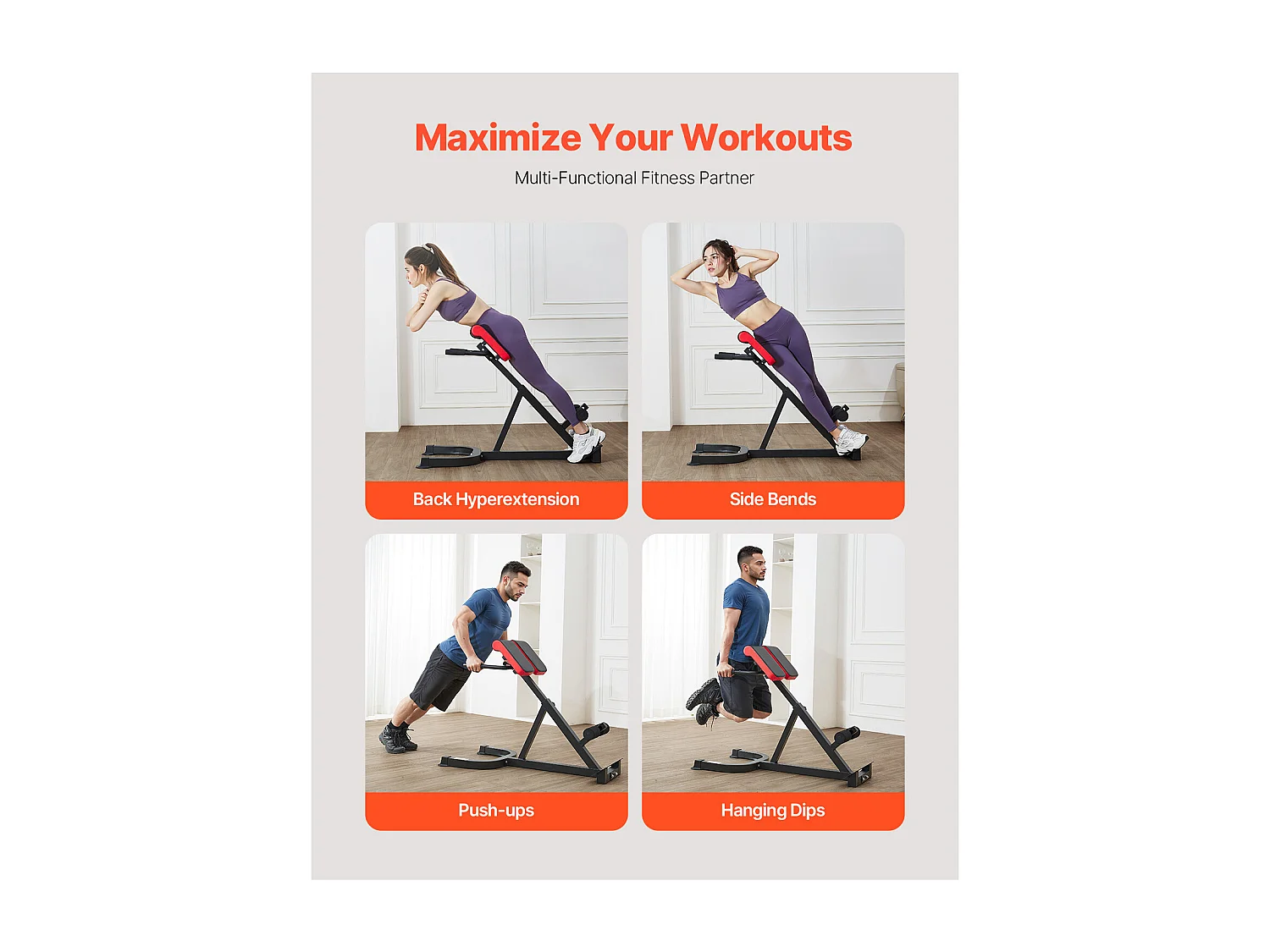 Sedia Romana SucceBuy Panca per l'Estensione della Schiena con Sedia Romana, Attrezzatura da Palestra Multifunzione Regolabile