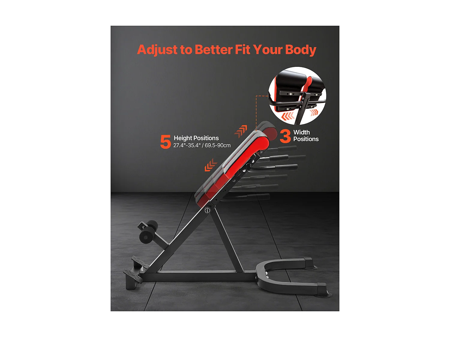 Sedia Romana SucceBuy Panca per l'Estensione della Schiena con Sedia Romana, Attrezzatura da Palestra Multifunzione Regolabile