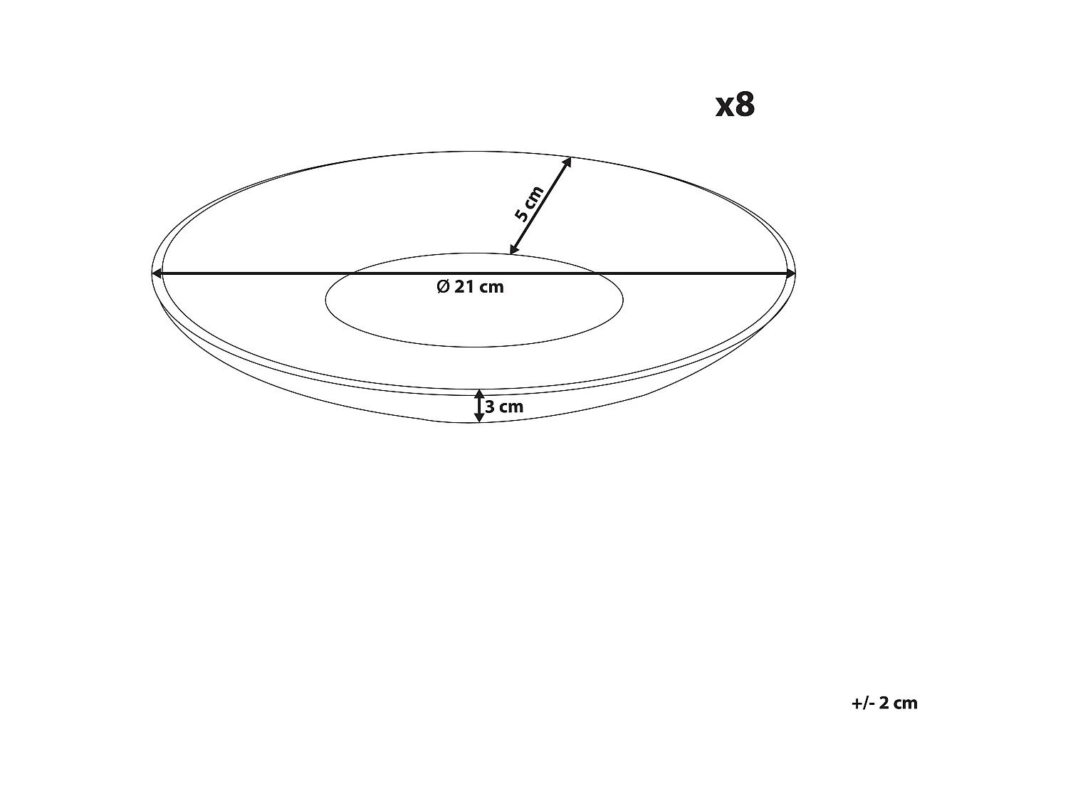 Lot de 8 assiettes à dessert NETTLE Grès Blanc cassé