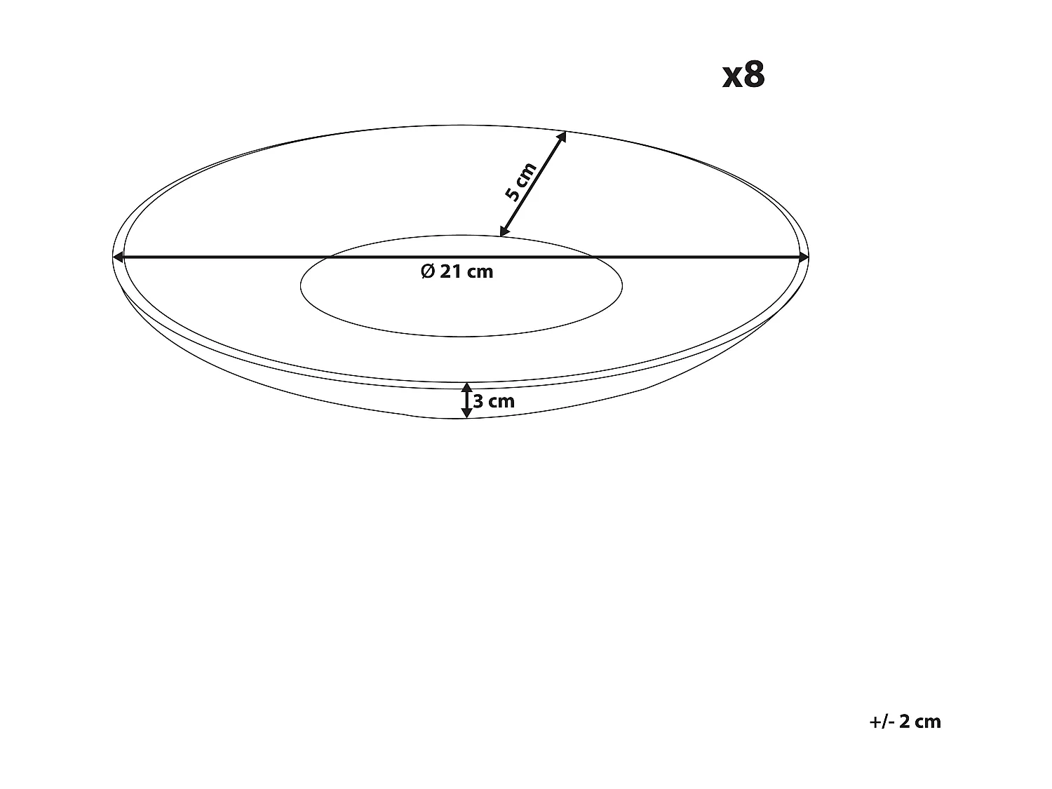 Lot de 8 assiettes à dessert NETTLE Grès Blanc cassé