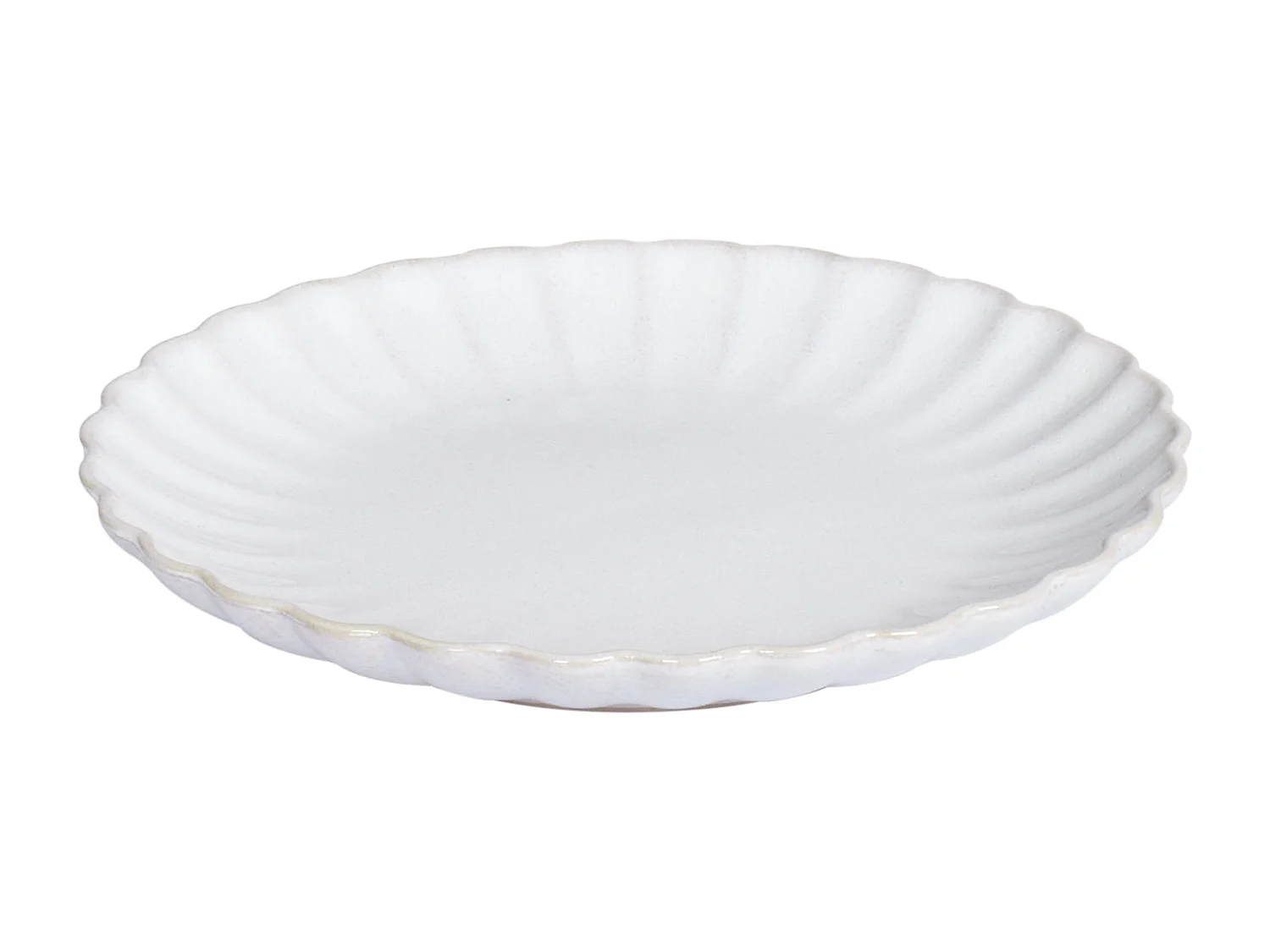 Lot de 8 assiettes à dessert NETTLE Grès Blanc cassé