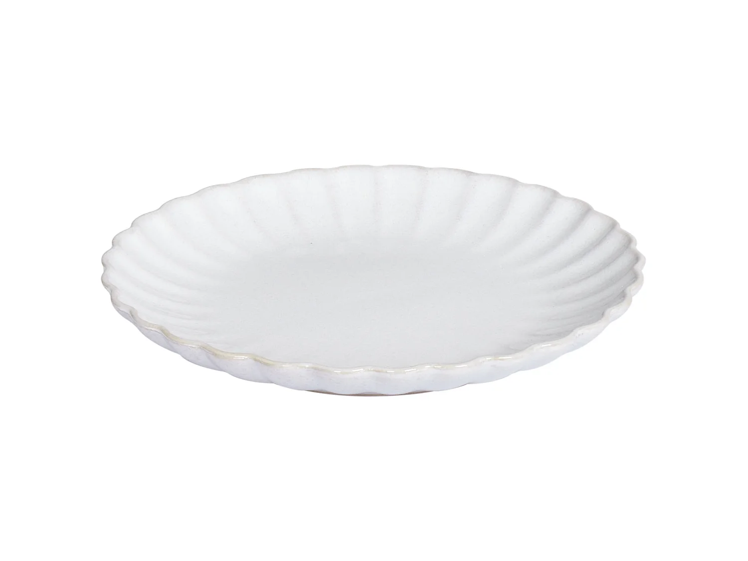 Set of 8 Side Plates NETTLE Stoneware Off-White