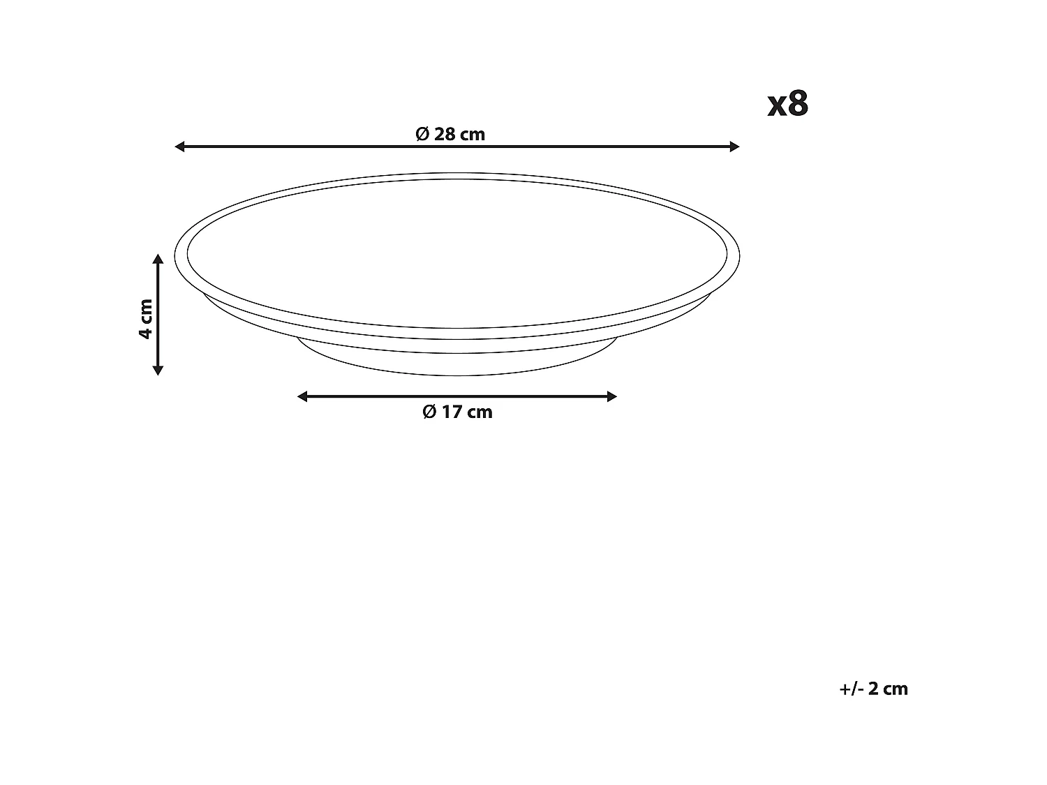 Lot de 8 assiettes plates THYME Grès Vert foncé