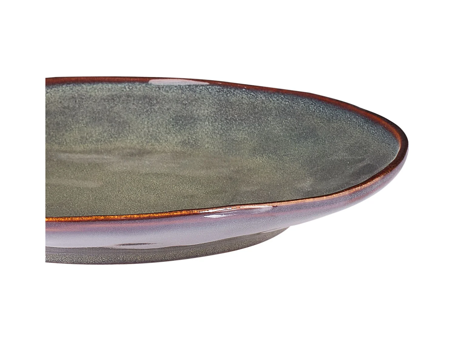 Lot de 8 assiettes plates THYME Grès Vert foncé