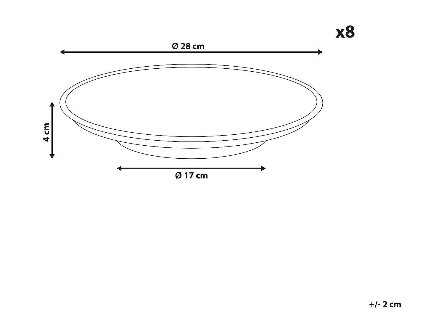Lot de 8 assiettes plates THYME Grès Vert foncé