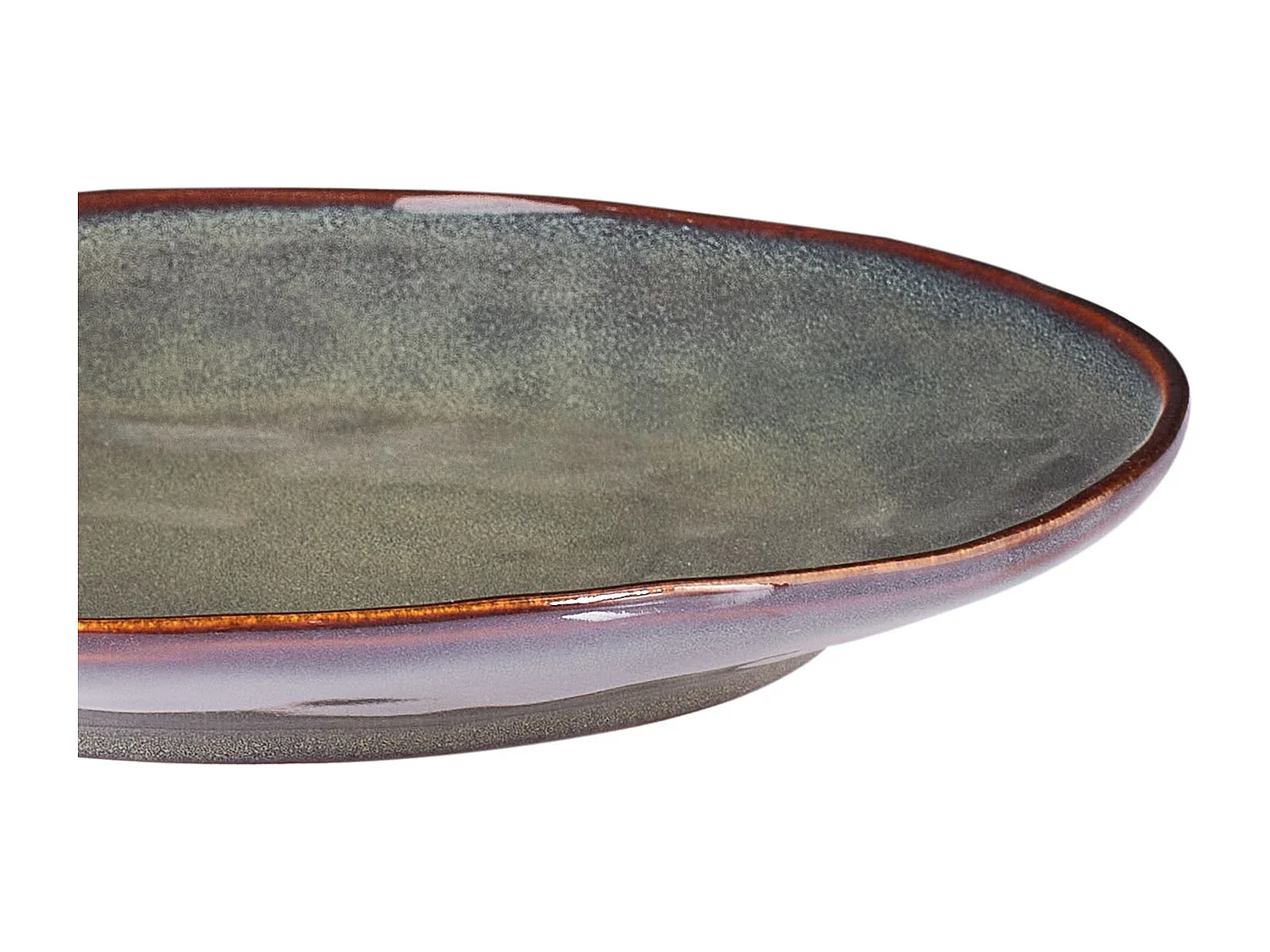 Lot de 8 assiettes plates THYME Grès Vert foncé