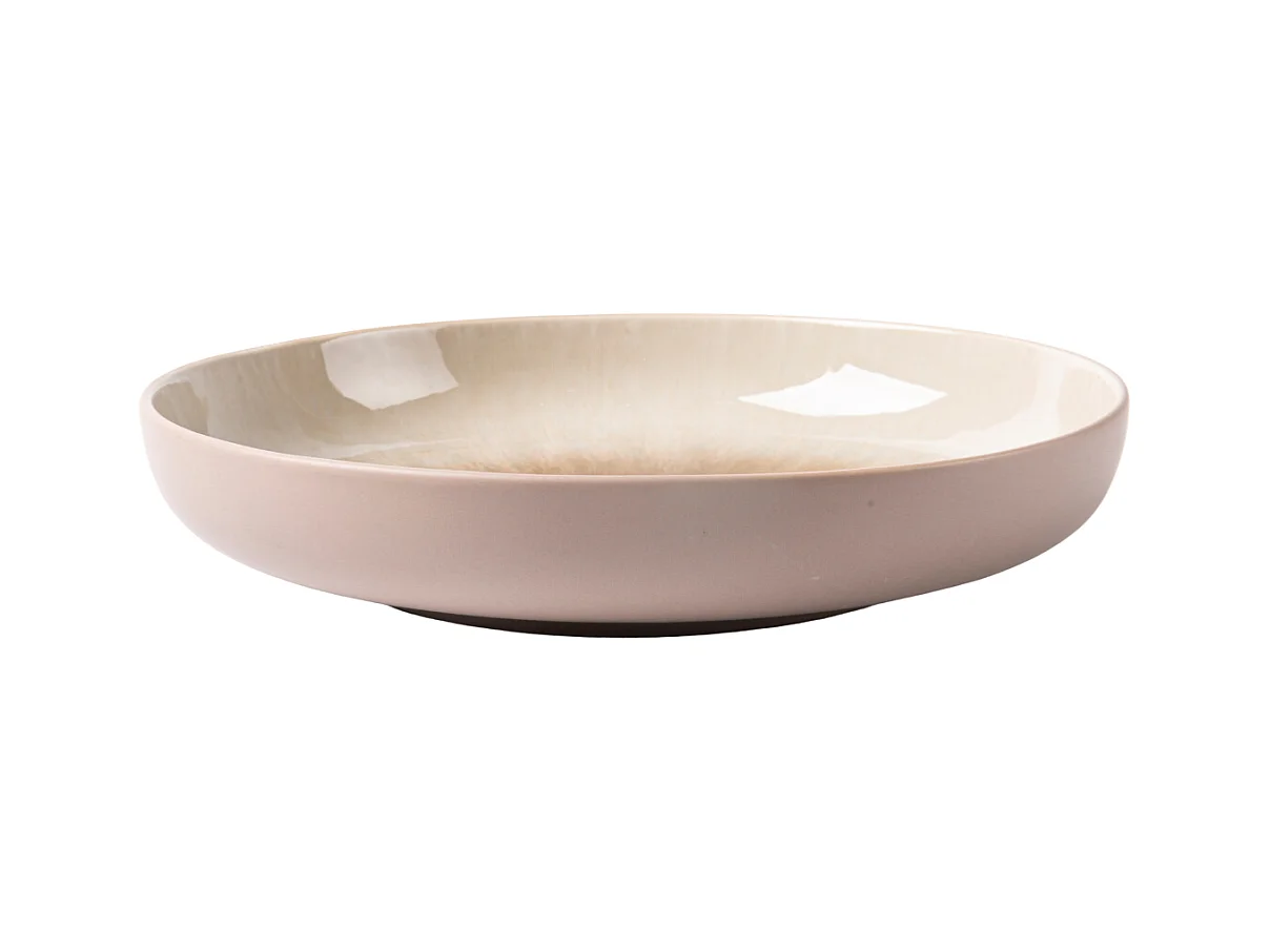 Lot de 6 assiettes creuses taupe - "Iris"