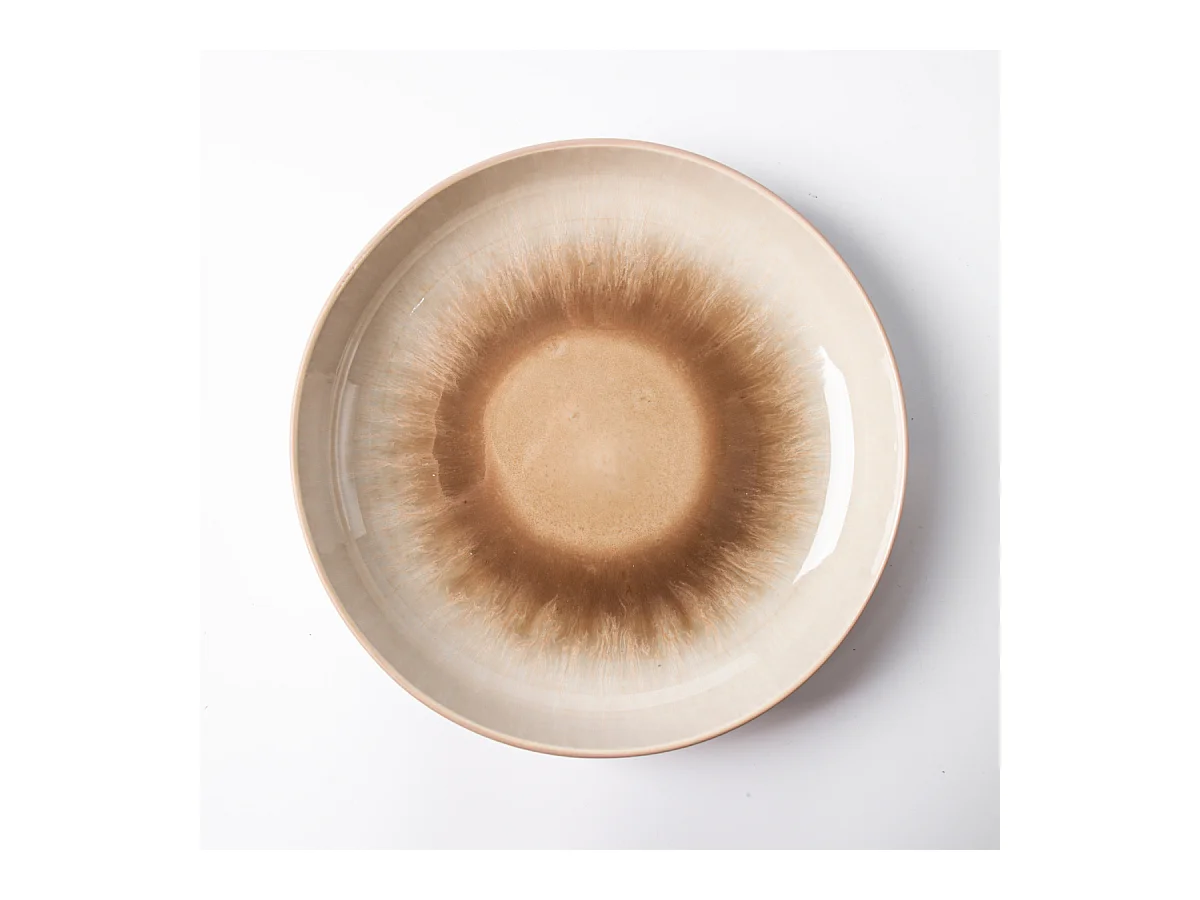 Lot de 6 assiettes creuses taupe - "Iris"