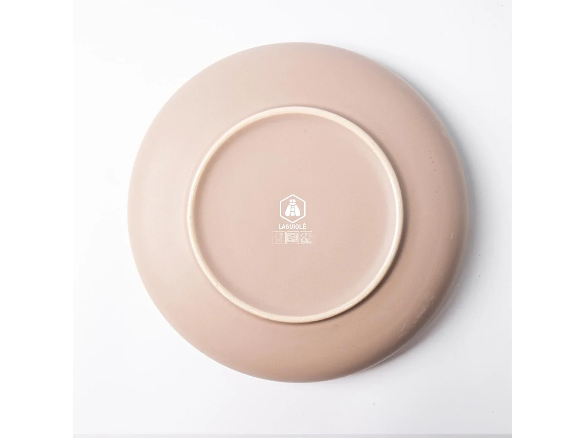 Lot de 6 assiettes creuses taupe - "Iris"