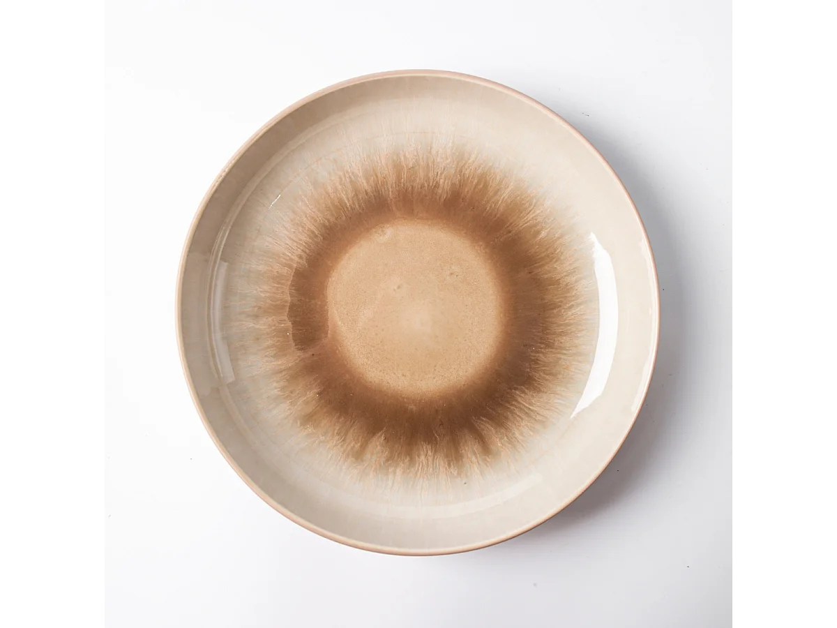 Lot de 6 assiettes creuses taupe - "Iris"