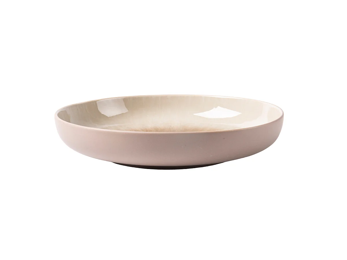 Lot de 6 assiettes creuses taupe - "Iris"