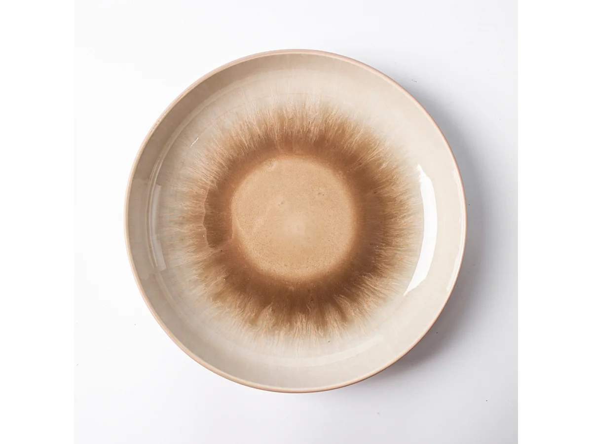 Lot de 6 assiettes creuses taupe - "Iris"