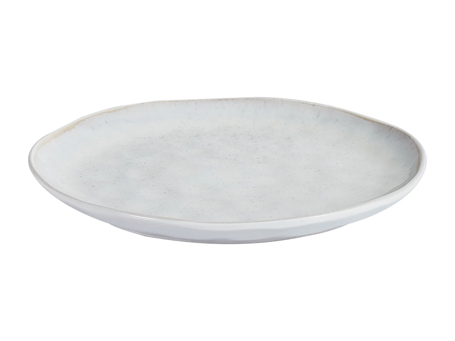 Lot de 8 assiettes plates SESAME Grès Gris clair