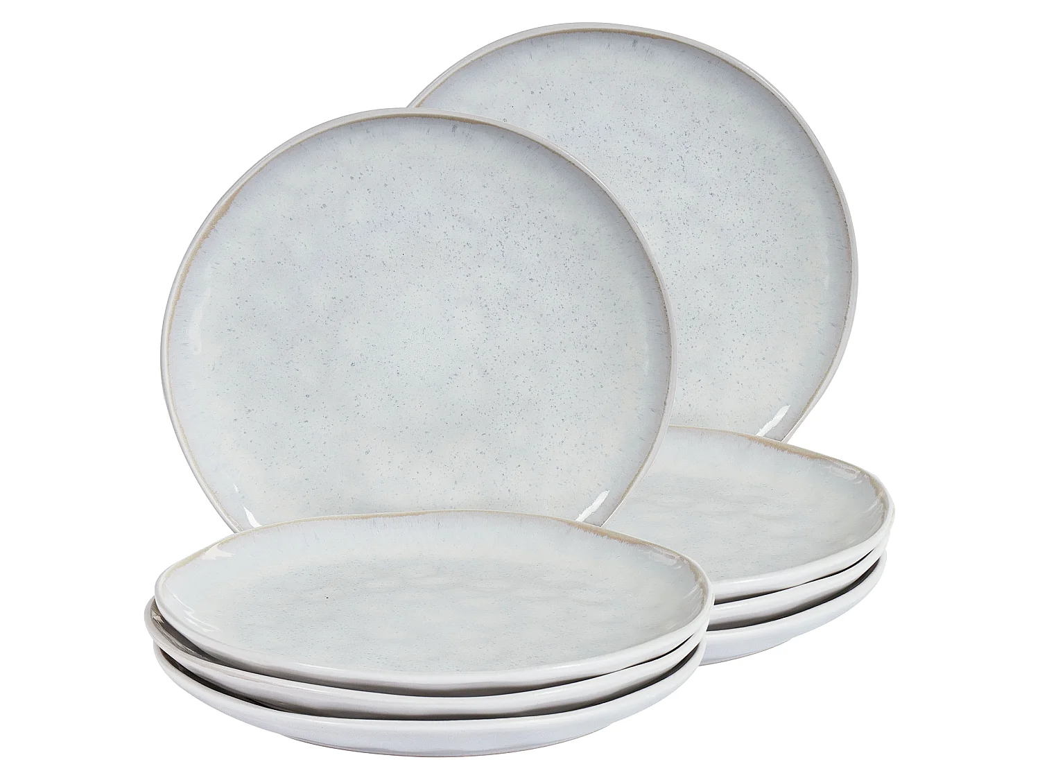 Speiseteller 8er Set SESAME Steinzeug Hellgrau