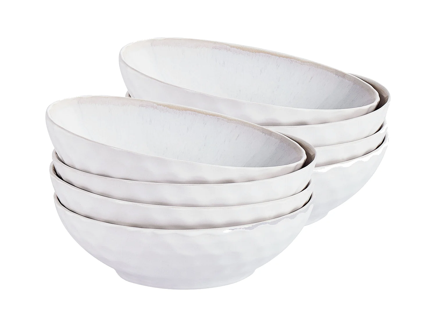 Lot de 8 assiettes creuses SESAME Grès Gris clair