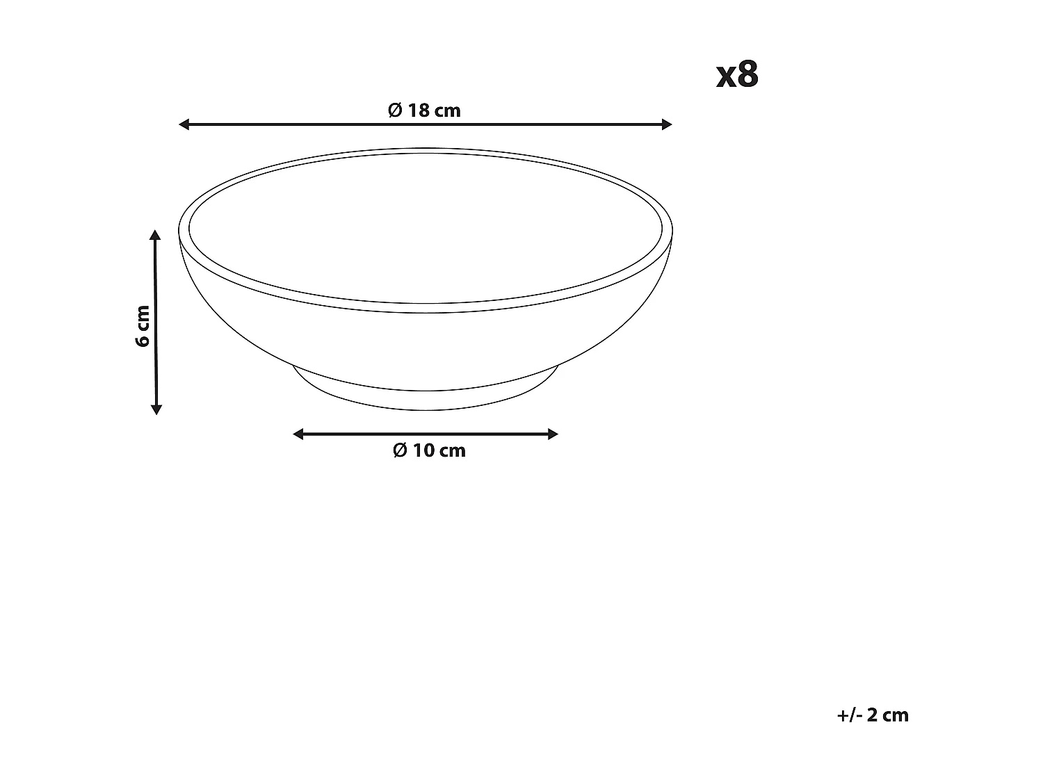 Suppenteller 8er Set SESAME Steinzeug Hellgrau