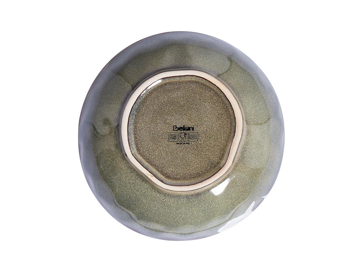 Lot de 8 assiettes creuses THYME Grès Vert foncé