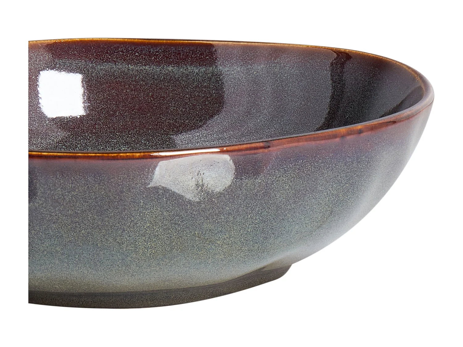 Lot de 8 assiettes creuses THYME Grès Vert foncé