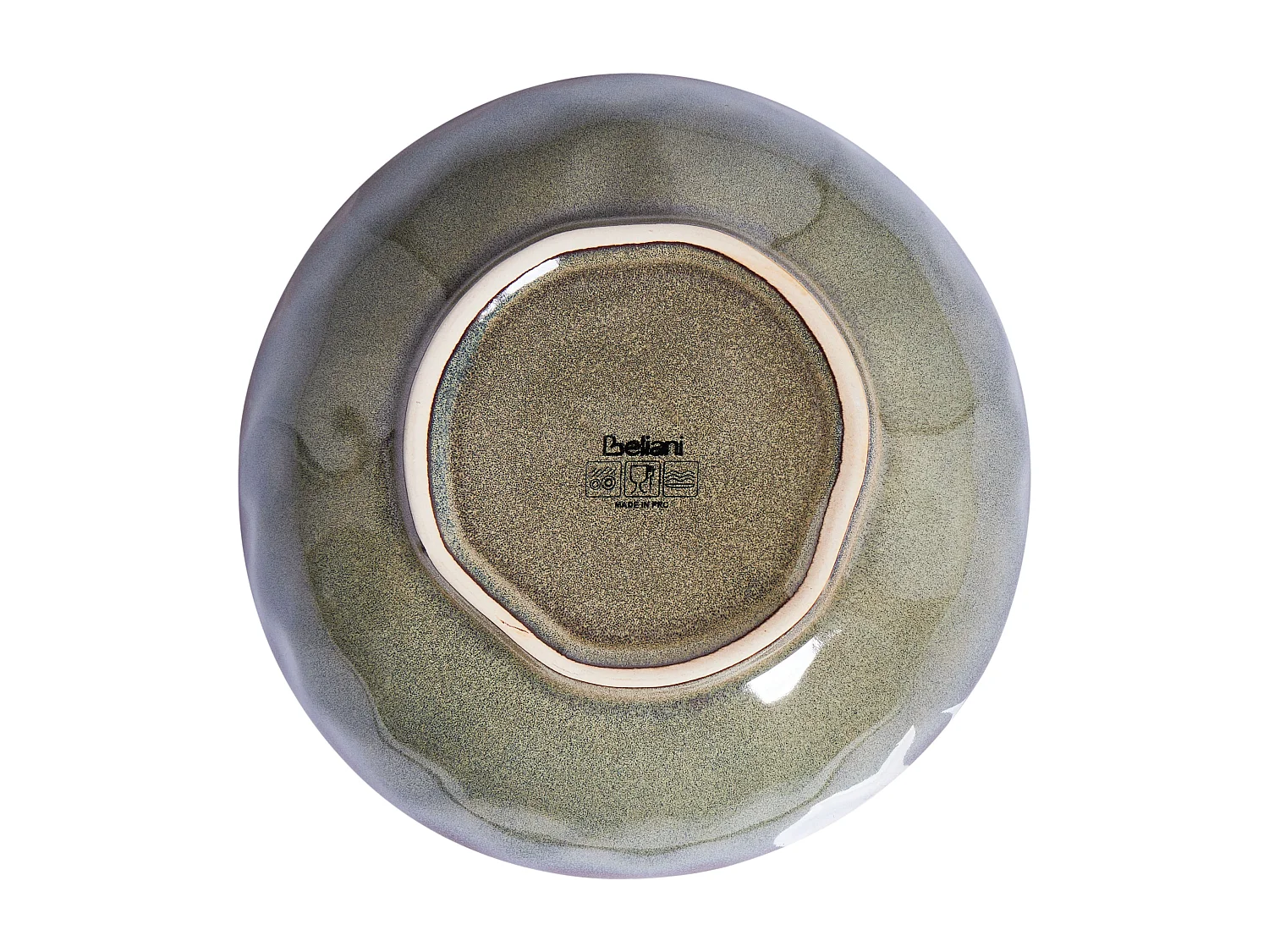 Lot de 8 assiettes creuses THYME Grès Vert foncé