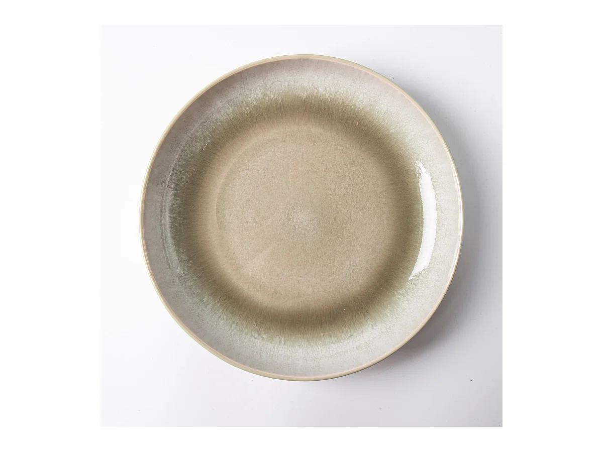 Lot de 6 assiettes creuses vert - "Iris"