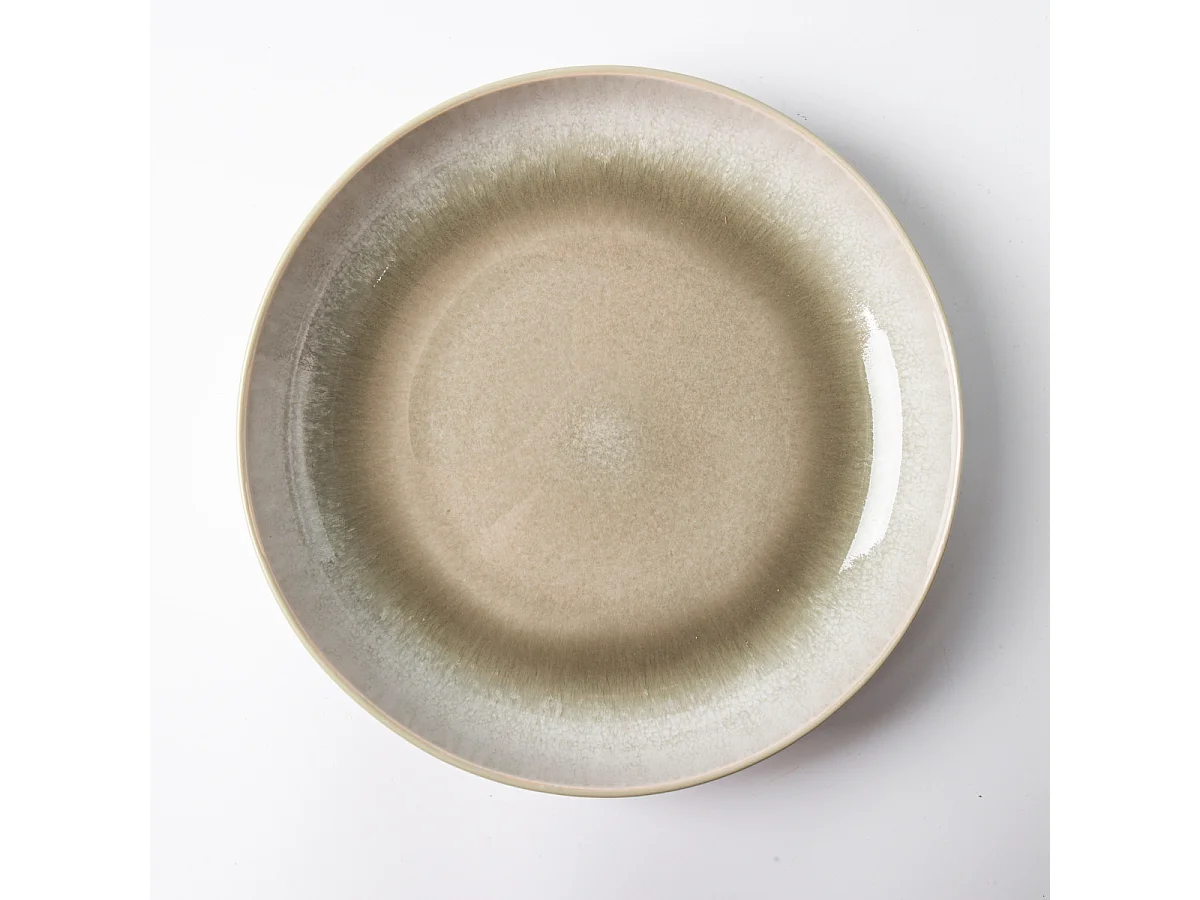 Lot de 6 assiettes creuses vert - "Iris"