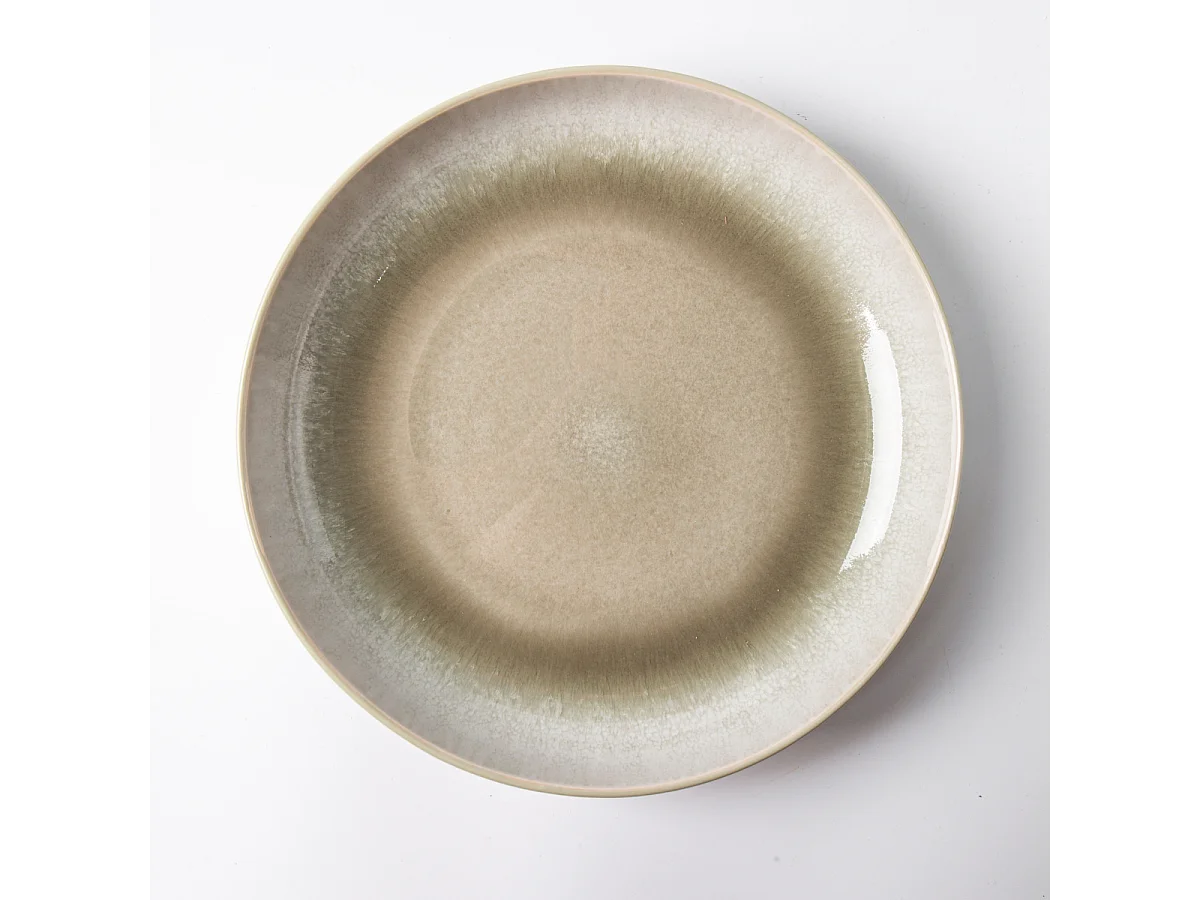 Lot de 6 assiettes creuses vert - "Iris"