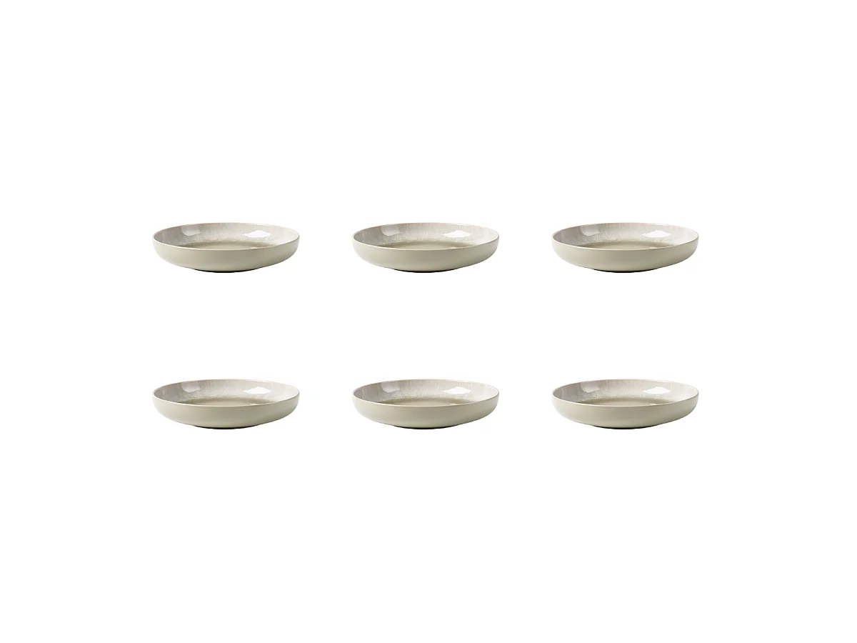Lot de 6 assiettes creuses vert - "Iris"
