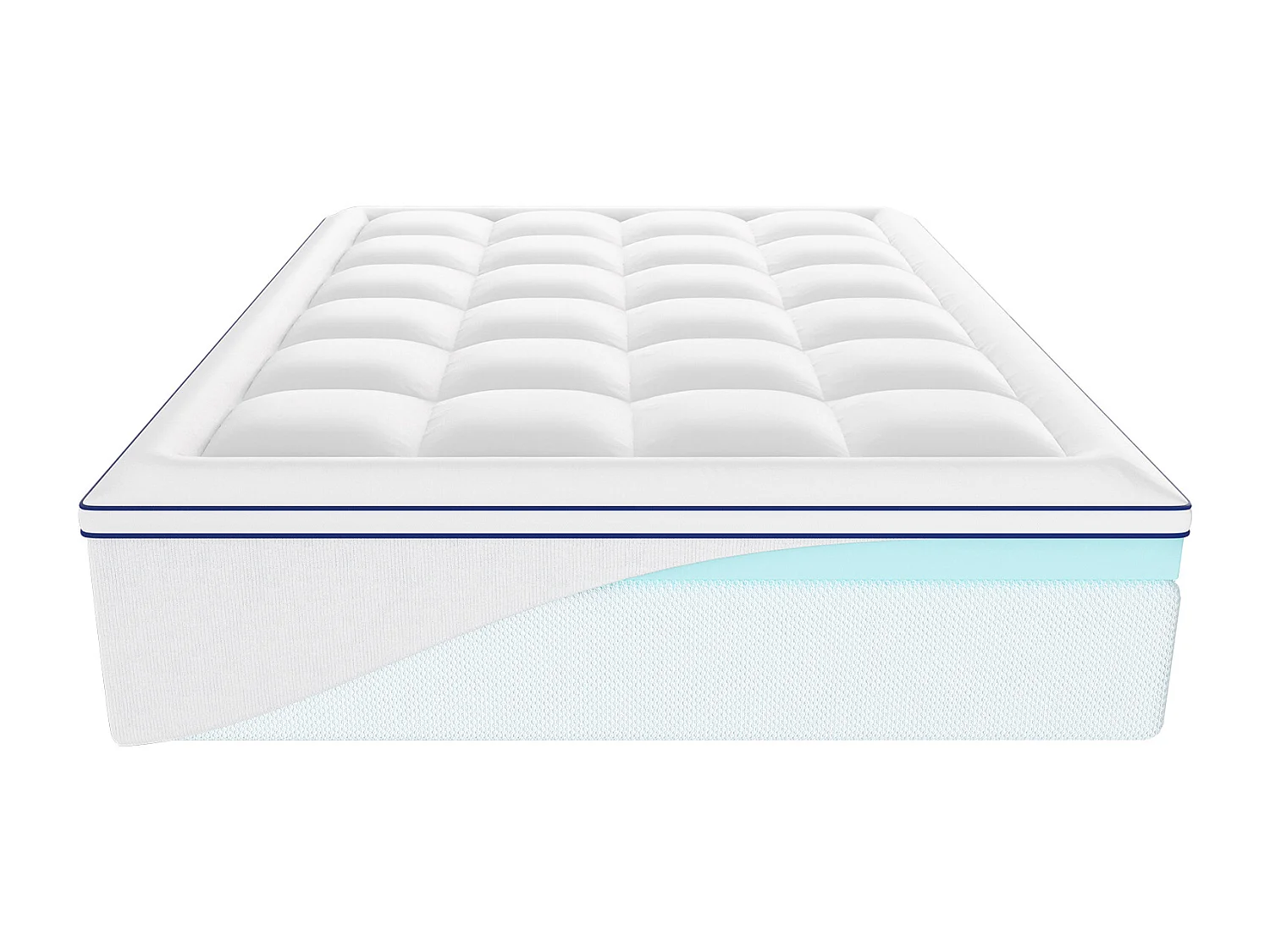 Surmatelas SucceBuy, Mousse à Mémoire de Forme, Rembourrage en Fibres, Queen, Épaisseur 10,2 cm