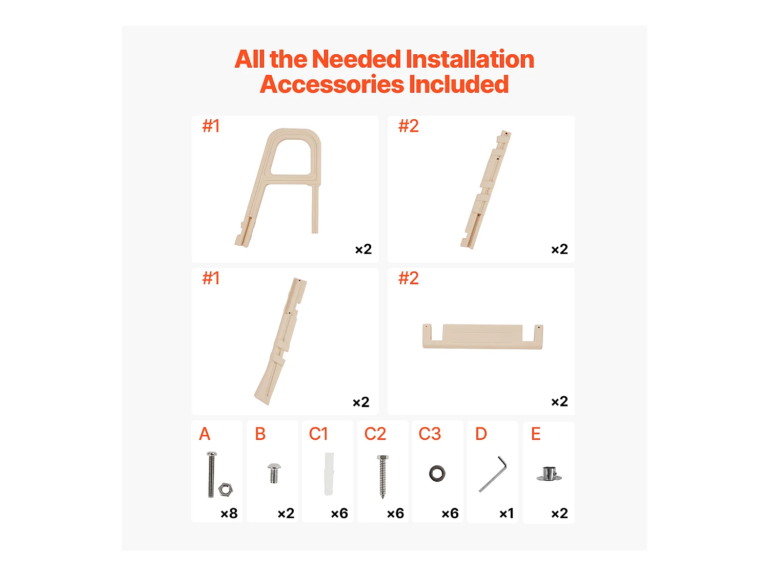 Escada de Piscina, SucceBuy, Escada Inclinada de 5 Degraus para Piscina com 2 Corrimãos, Capacidade de Carga de 136 kg para Piscina de 122 a 137 cm