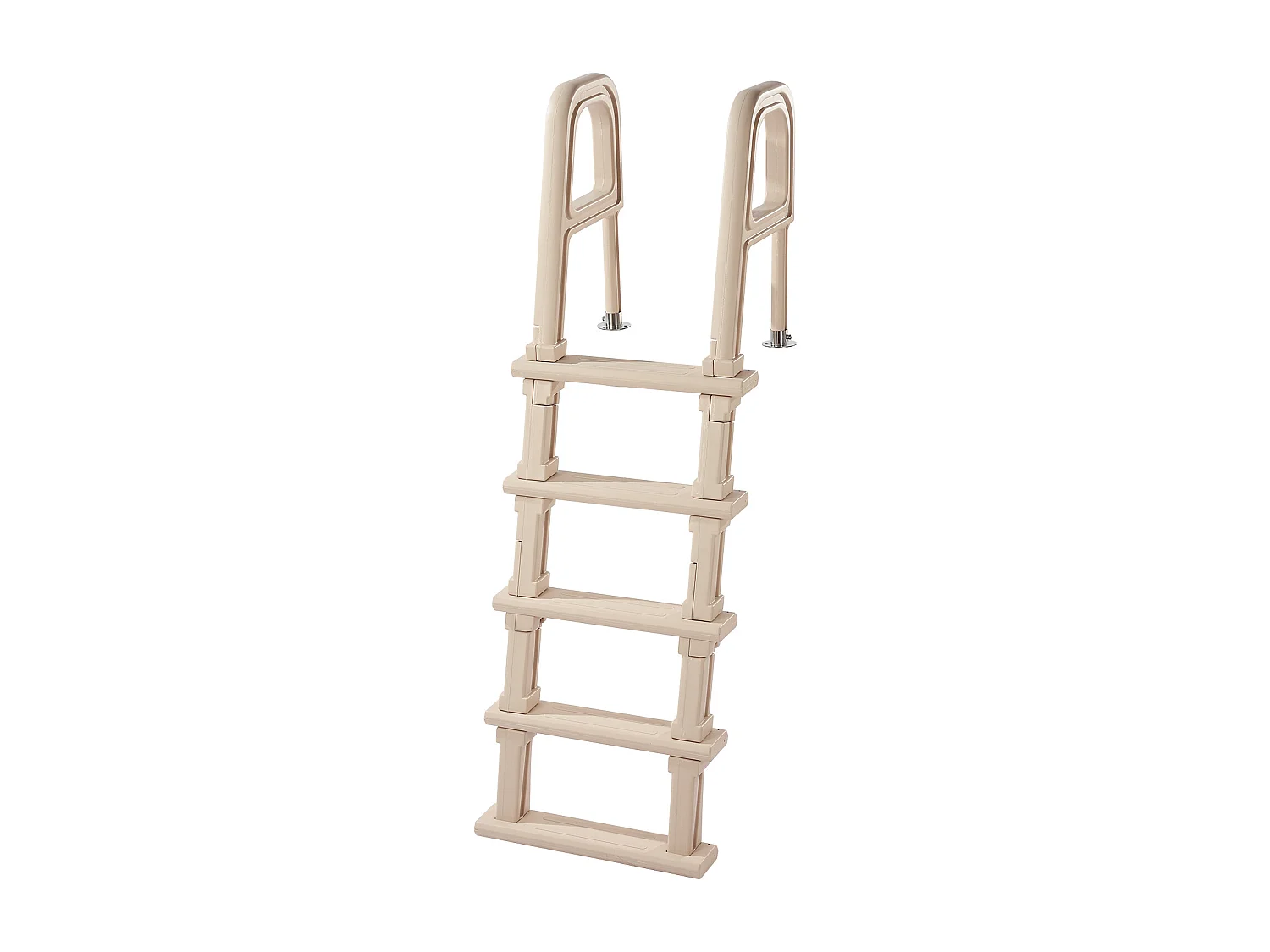 Escalier pour Piscine, SucceBuy Échelle de Piscine Inclinée à 5 Marches avec 2 Rampes, Charge 136 kg pour Piscine de 122 à 137 cm