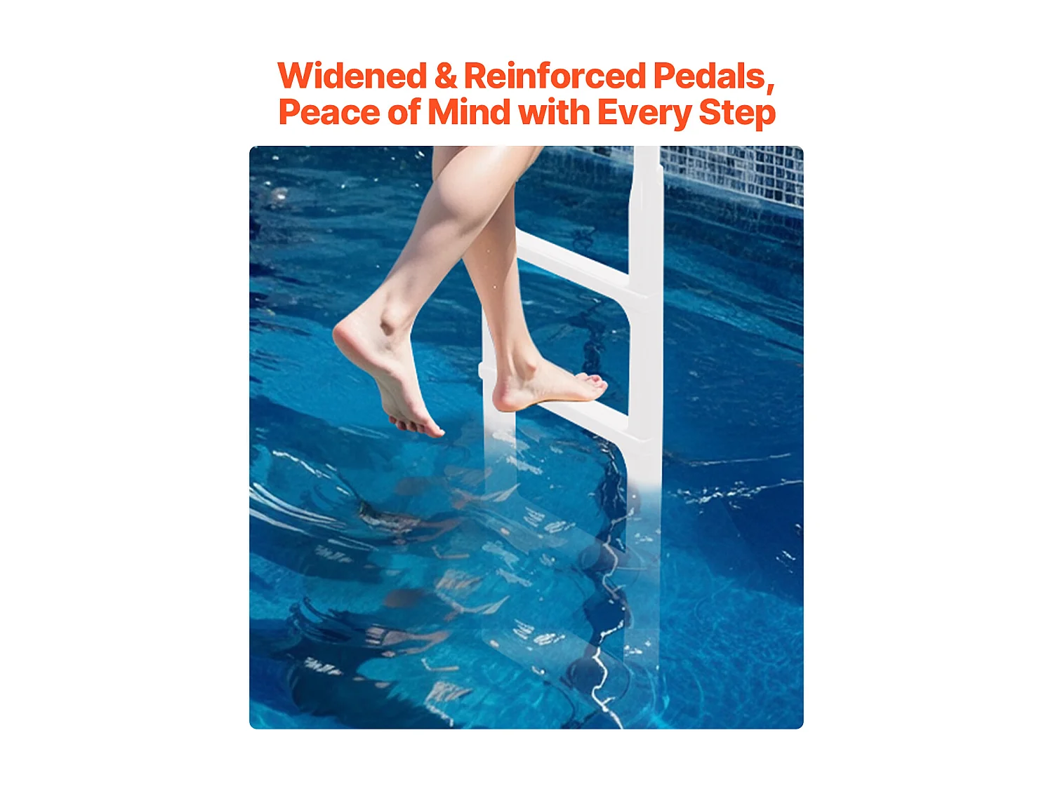 Escalier pour Piscine, SucceBuy Échelle de Piscine à 4 Marches, 2 Rampes, Capacité de 136 kg pour Piscine de 122 à 137 cm