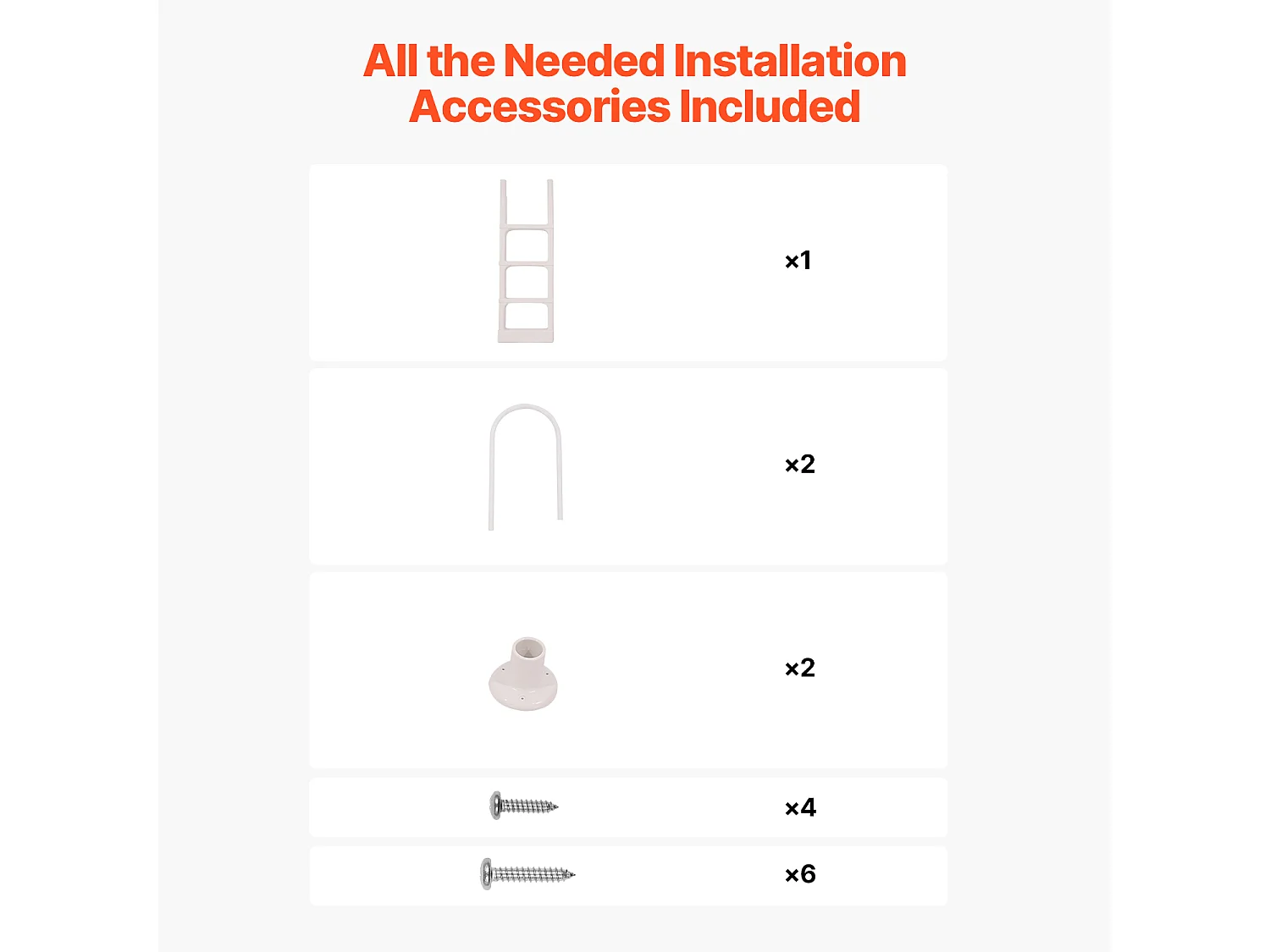 Escalier pour Piscine, SucceBuy Échelle de Piscine à 4 Marches, 2 Rampes, Capacité de 136 kg pour Piscine de 122 à 137 cm