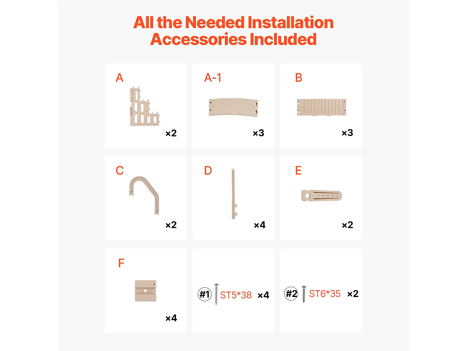 Escalier pour Piscine, SucceBuy Échelle de Piscine 3 Marches Taupe avec 2 Rampes, Supportant 181 kg pour Piscines de 91 à 122 cm