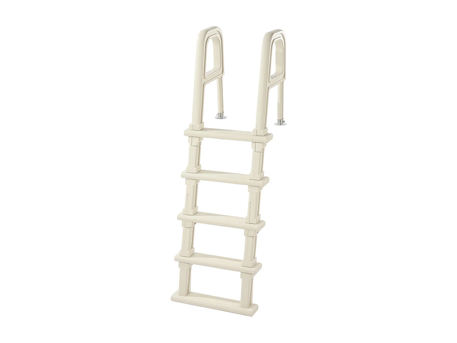 Escalier pour Piscine, SucceBuy Échelle de Piscine Inclinée à 5 Marches avec 2 Rampes, Charge 136 kg pour Piscine de 122 à 137 cm