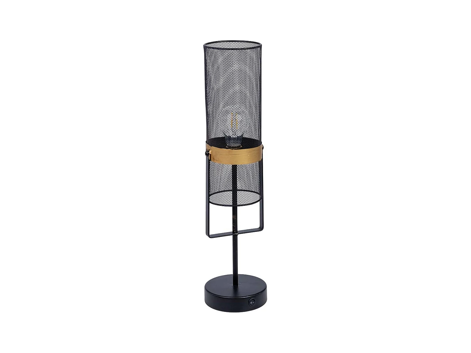 Lampe de table en métal noir avec 1 spot 12,5x12,5x51h cm