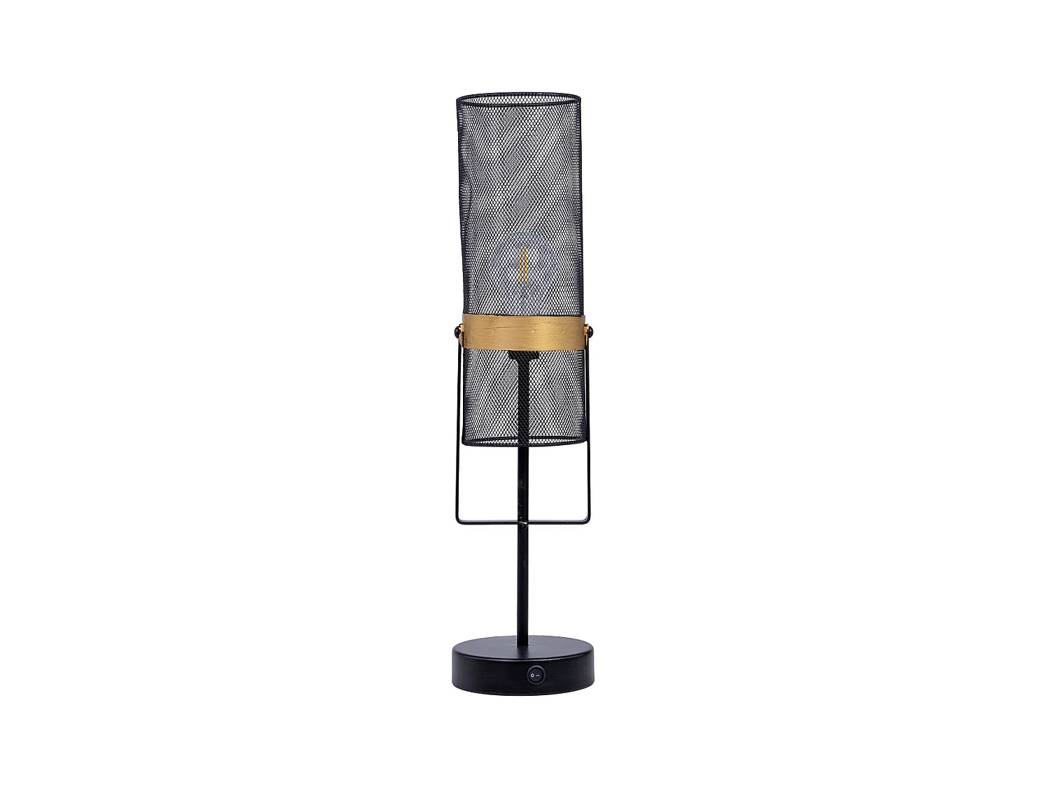 Candeeiro de mesa em metal preto com 1 foco 12,5x12,5x51h cm