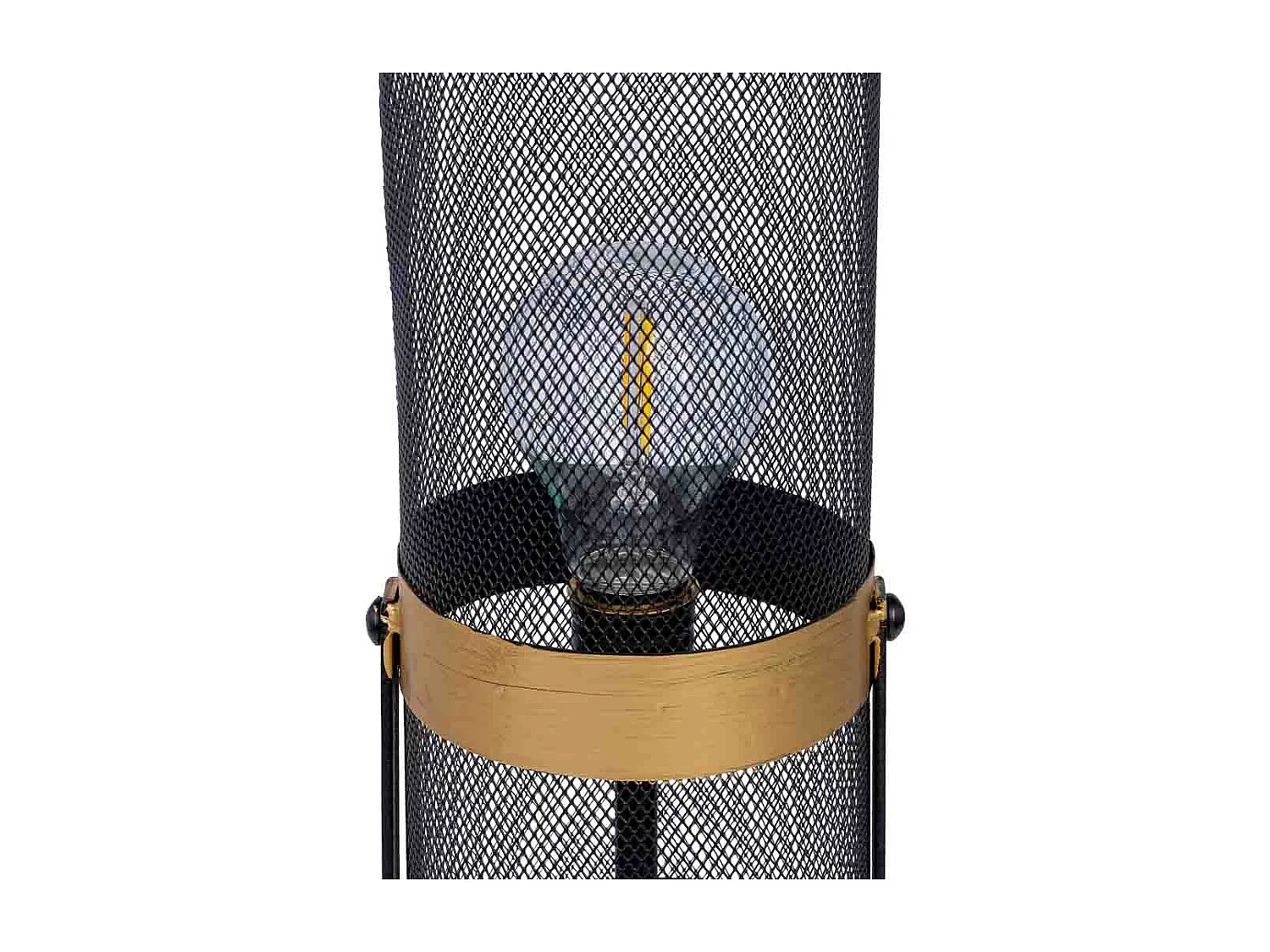 Candeeiro de mesa em metal preto com 1 foco 12,5x12,5x51h cm