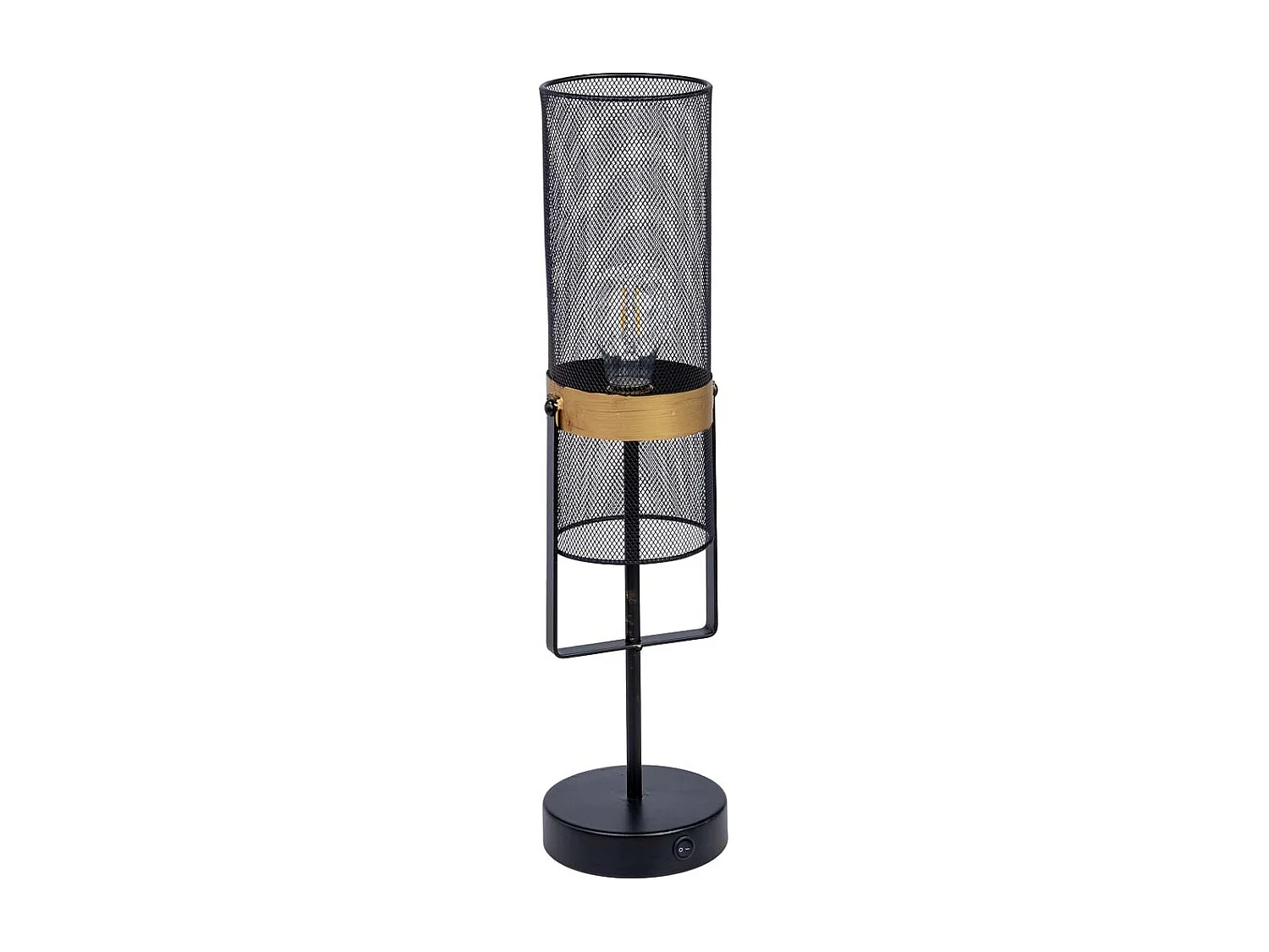 Lampada da tavolo in metallo nero con 1 faretto 12,5x12,5x51h cm