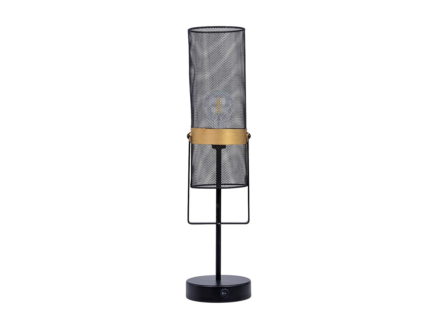 Lampada da tavolo in metallo nero con 1 faretto 12,5x12,5x51h cm