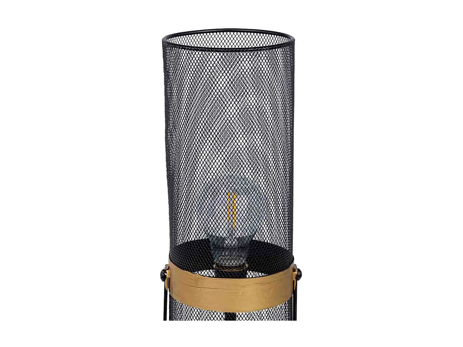 Lampada da tavolo in metallo nero con 1 faretto 12,5x12,5x51h cm