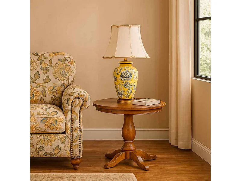 Lampe de table en céramique jaune D45x78