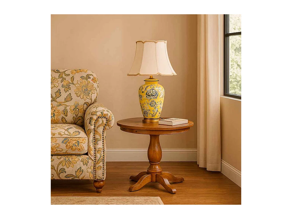 Lámpara de mesa de ceramica amarillo D45x78