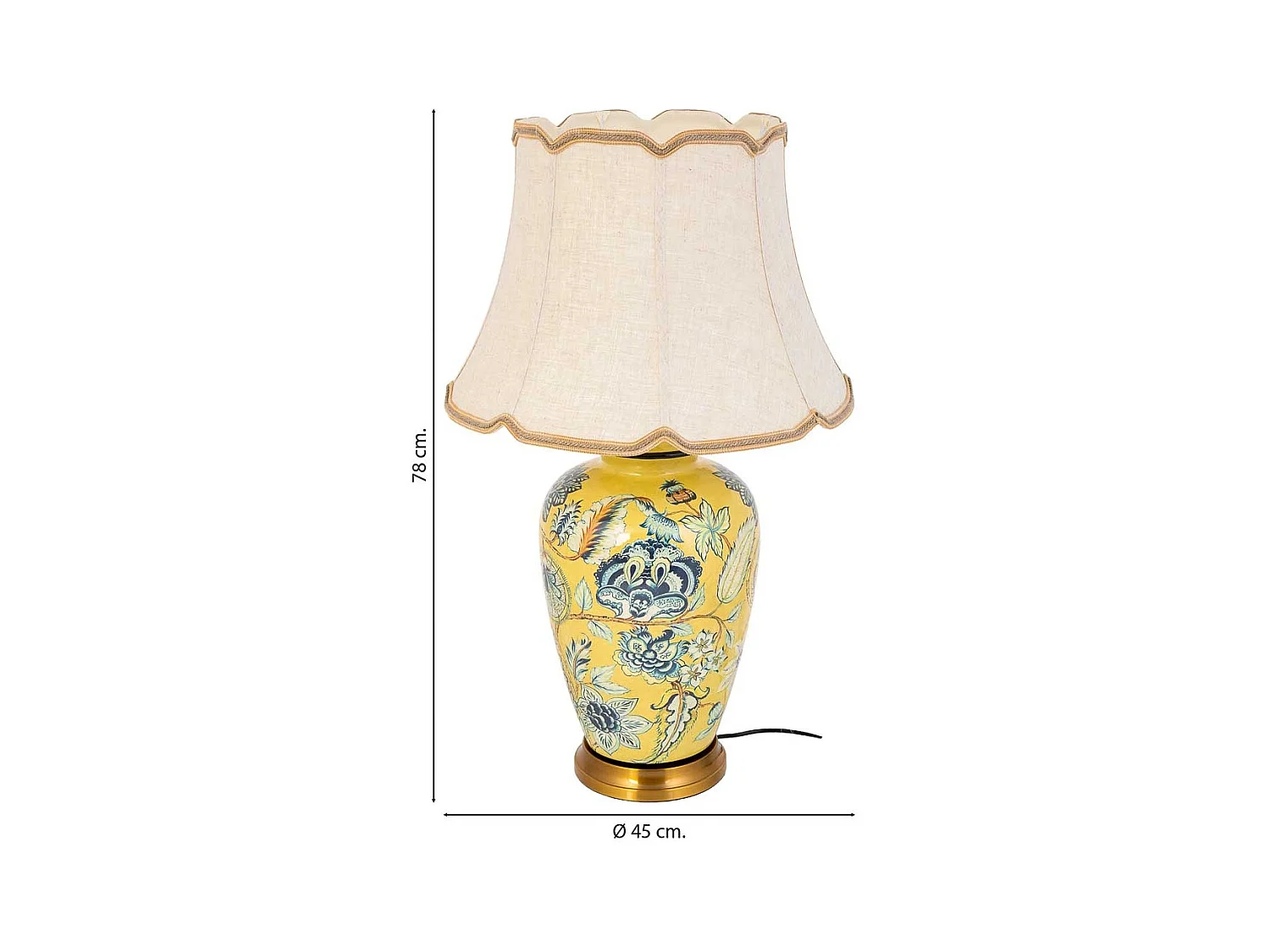 Lámpara de mesa de ceramica amarillo D45x78